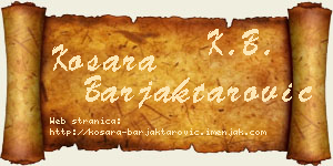 Kosara Barjaktarović vizit kartica